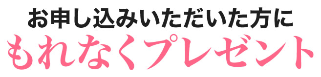 お申し込みいただいた方にもれなくプレゼント